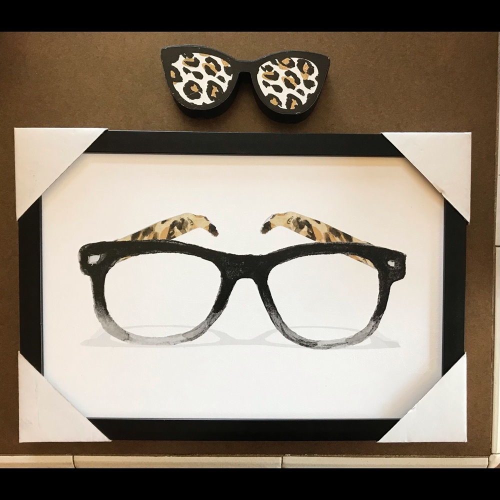 Cheetah print glasses, decor. 11 x 16 wall decor & table decor glasses.